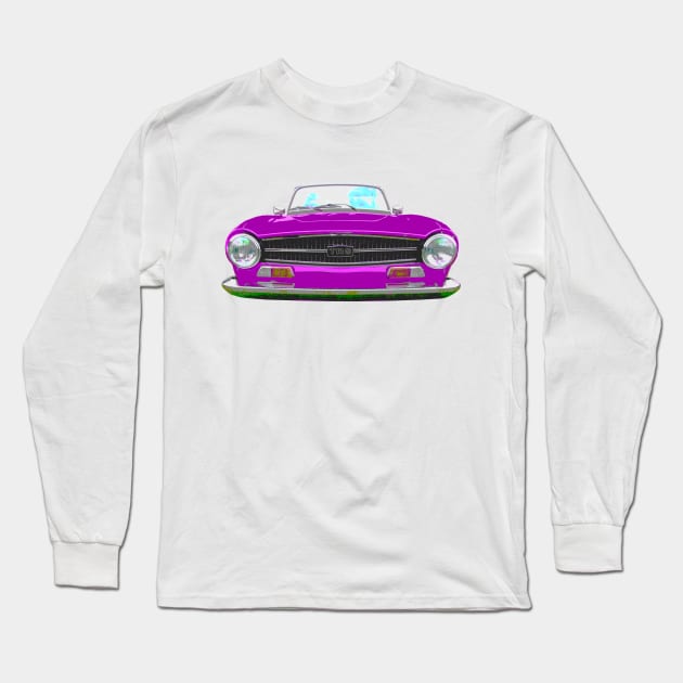 Triumph TR6 1970s classic British sports car purple Long Sleeve T-Shirt by soitwouldseem